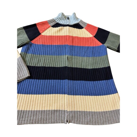 VTG Tommy Hilfiger Sweater full zip Women's M-L Rainbow striped Colorblock - Picture 8 of 9